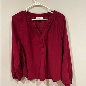 Universal Thread Red Blouse Long Sleeve Relaxed